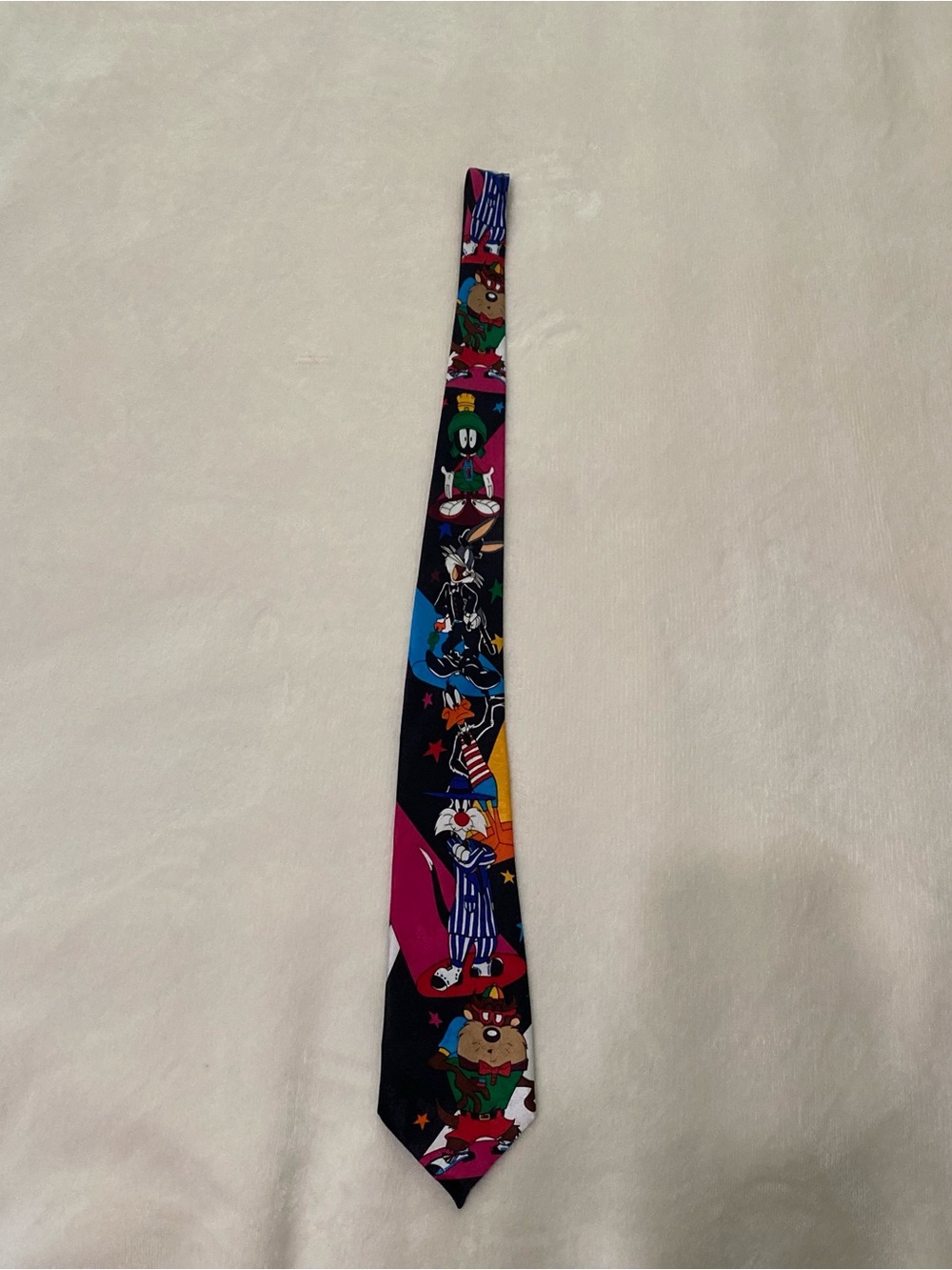 1993 Novelty Cartoon Character Black Multi-Color Men’s Tie